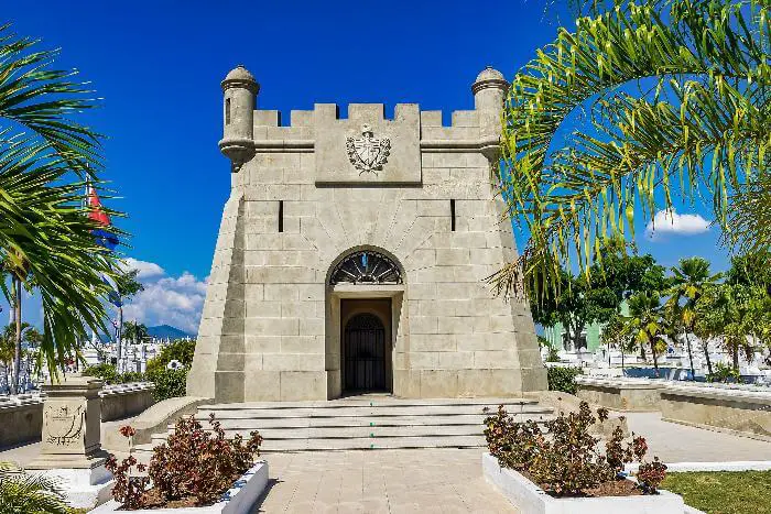 a mausoleum at Santa ifigenia Cemetery