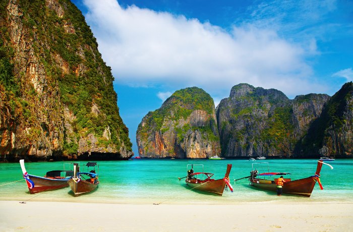white sand beach in Thailand