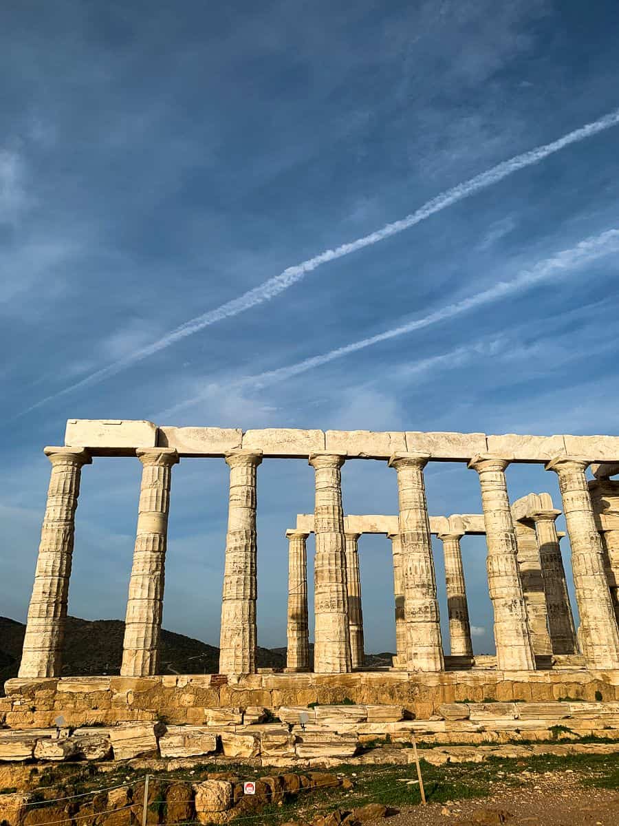 The columns of the Temple of Poseidon.
