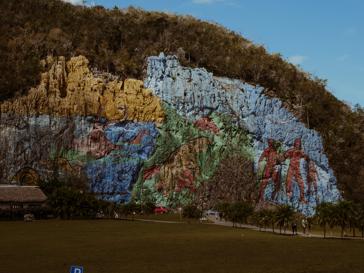 The massive Mural de la Prehistoria in Cuba’s Viñales Valley.